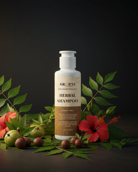 Growee 7 Herb Natural Sulphate-Free Shampoo โ Amla, Reetha & Shikakai