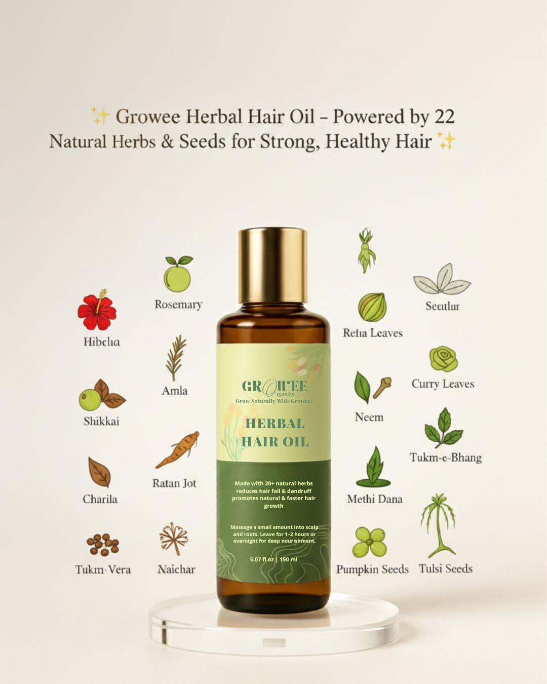 Growee Herbal Hair Care Combo – Buy Oil, Get Shampoo Free