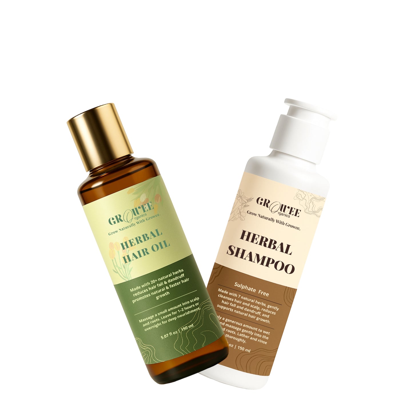 Growee Herbal Hair Care Combo – Buy Oil, Get Shampoo Free